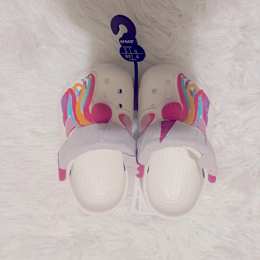 Lovely Pink and White Crocs for,  a Quick , on the Go , day out with the baby.